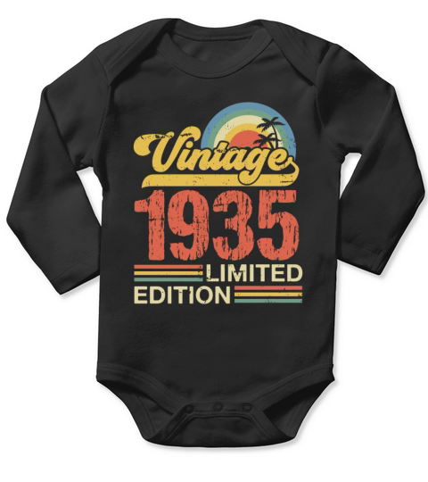 Retro Vintage 1935 Limited Edition Long Sleeve Baby One-Piece