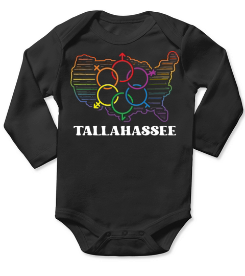 Tallahassee Pride Flag Pride Month LGBTQ Flag LGBT Long Sleeve Baby One-Piece