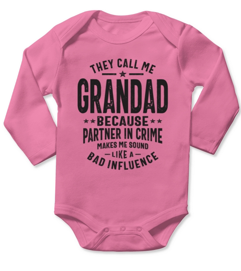 They Call Me Grandad - Partner in Crime Long Sleeve Baby One-Piece