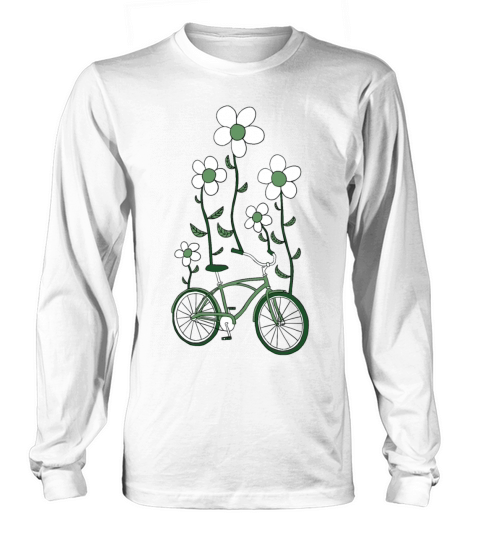 bike flowers shirt Long sleeved Unisex