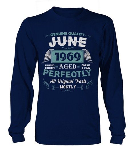 June 1969 Vintage Birthday Present Long sleeved Unisex