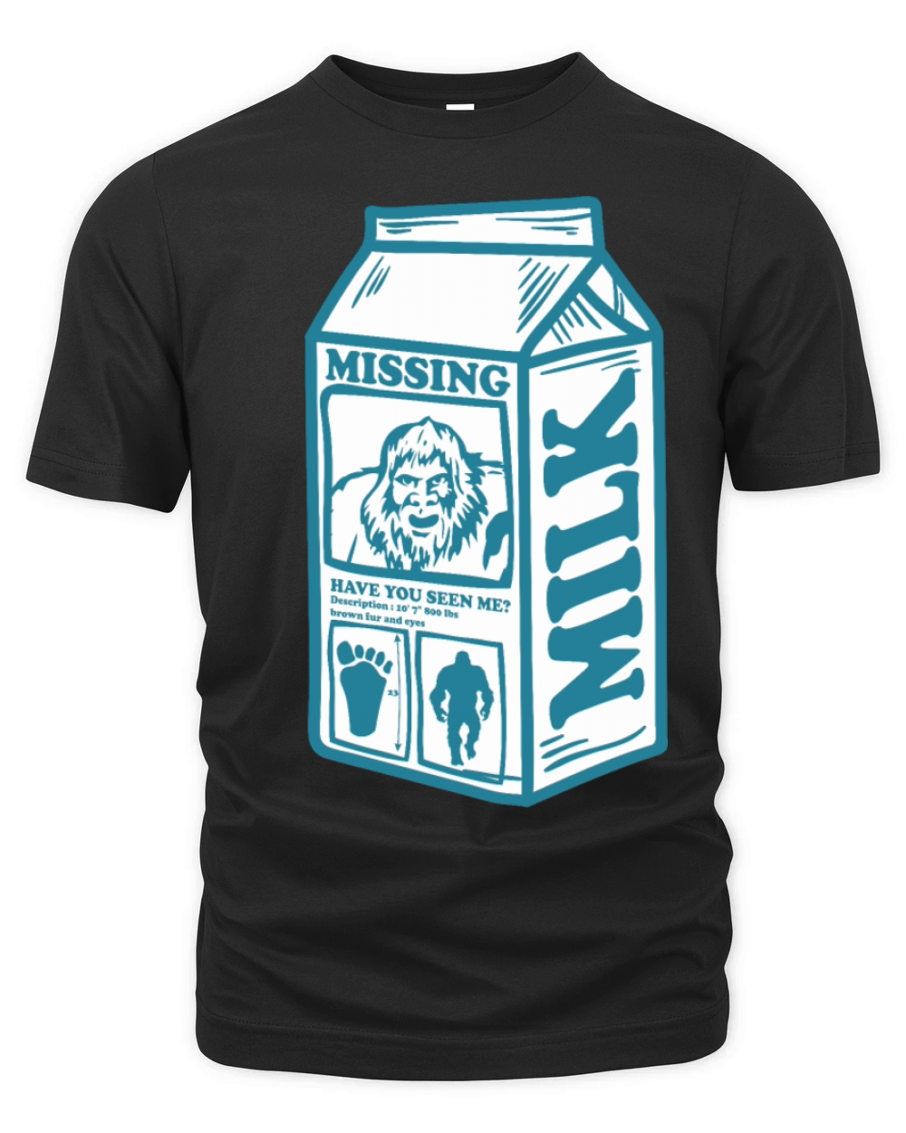 Funny Vintage Missing Bigfoot Carton Milk Organic Unisex T-shirt