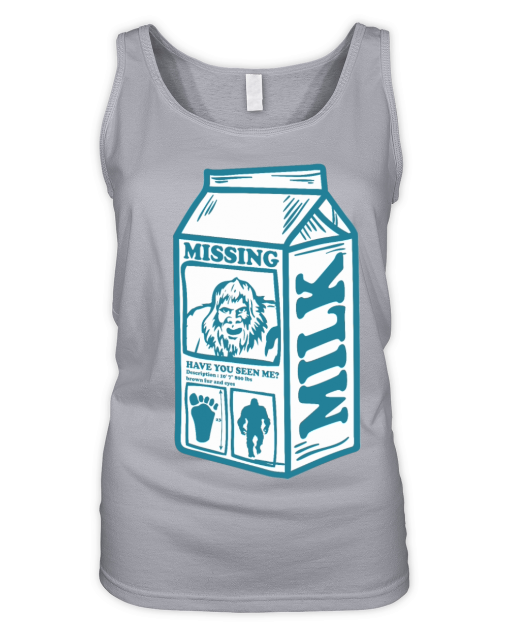 Funny Vintage Missing Bigfoot Carton Milk Organic Women's Tank Top