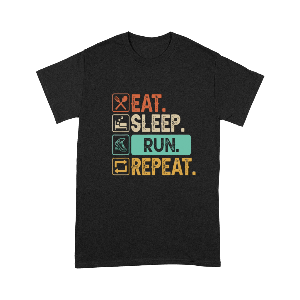 Funny Running Runner - Vintage Retro Eat Sleep Run Premium T-shirt