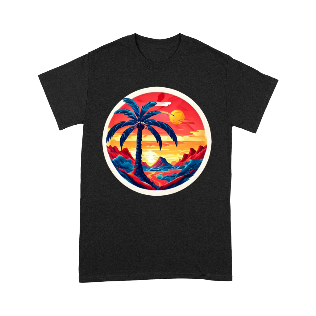 Vintage Beach Landscape Colorful Premium T-shirt
