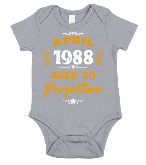 April 1988 Vintage Birthday Present Short Sleeve Baby One-Piece