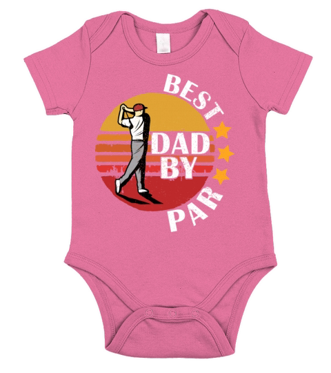 Best Dad By Par Retro Vintage Fathers Day Golf Short Sleeve Baby One-Piece