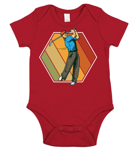Golf Vintage Rectangle Retro Short Sleeve Baby One-Piece