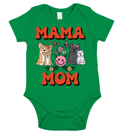 Groovy Vintage Mama Mom for Mothers Days Short Sleeve Baby One-Piece