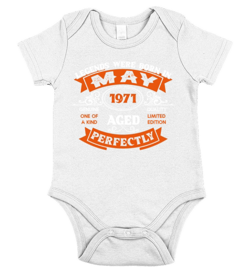 Legends Were Born In May 1971 Birthday Short Sleeve Baby One-Piece