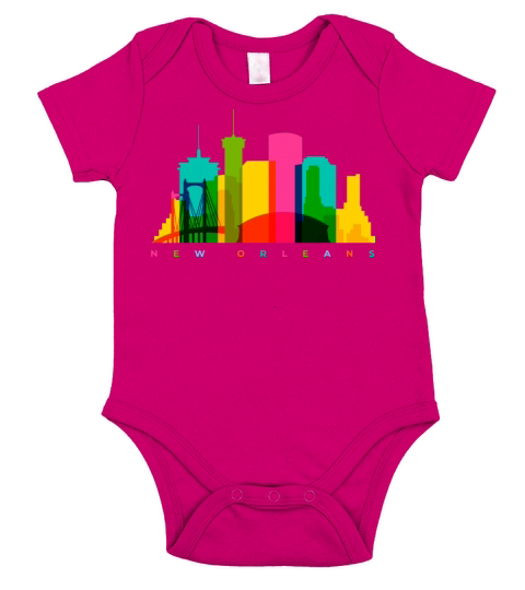 New Orleans Skyline Short Sleeve Baby One-Piece