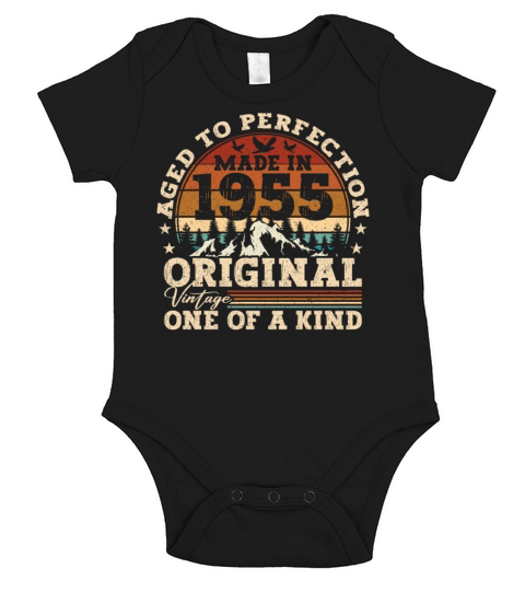 Original 1955 Vintage Vintage Birthday Retro Short Sleeve Baby One-Piece
