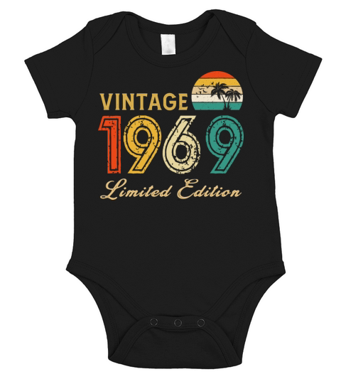 Vintage 1969 Limited Edition Made In 1969 Birthday Short Sleeve Baby One-Piece