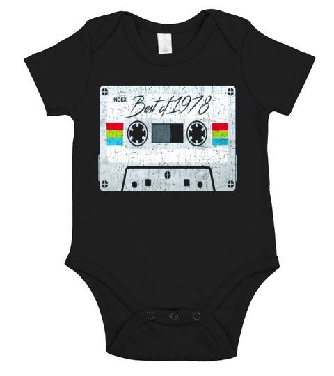 Vintage Best of 1978 70s mix tape cassette funny Short Sleeve Baby One-Piece