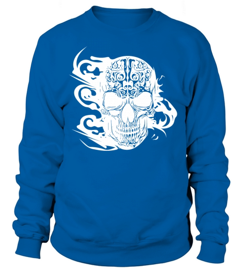 Burning Grinning Tattoo Skull Sweatshirt Unisex