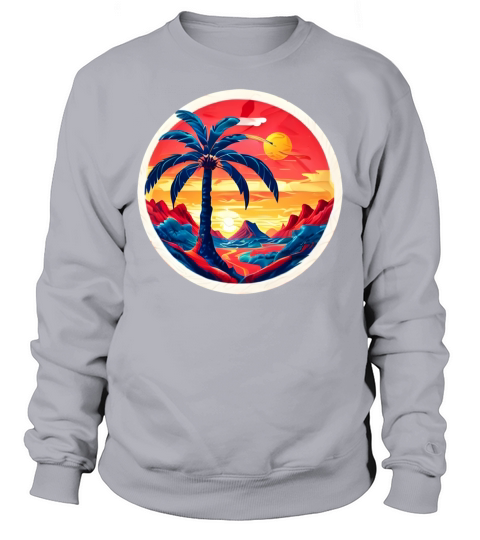 Vintage Beach Landscape Colorful Sweatshirt Unisex