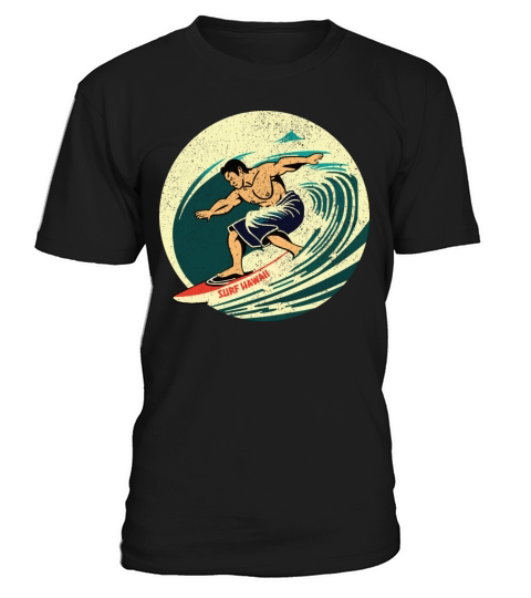 Distressed Vintage Hawaii Surf Label T-Shirt Unisex