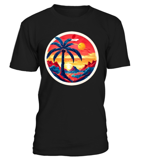 Vintage Beach Landscape Colorful T-Shirt Unisex