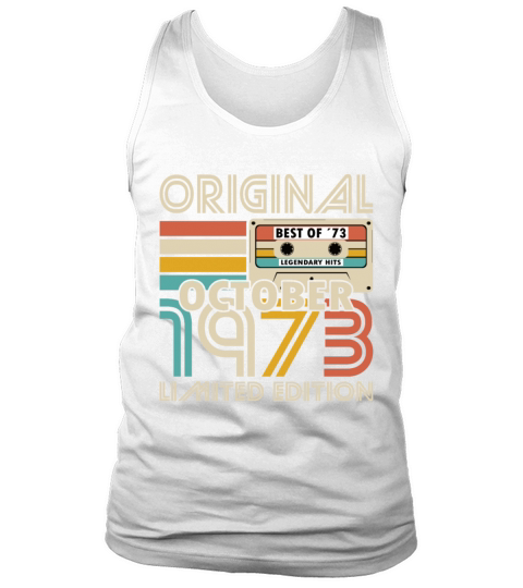 50th birthday october 1973 original 1973 Tank Top Unisex