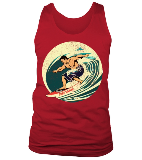 Distressed Vintage Hawaii Surf Label Tank Top Unisex