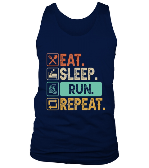 Funny Running Runner - Vintage Retro Eat Sleep Run Tank Top Unisex