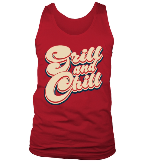 Grill and Chill Patriotic 4th of July Vintage Tank Top Unisex