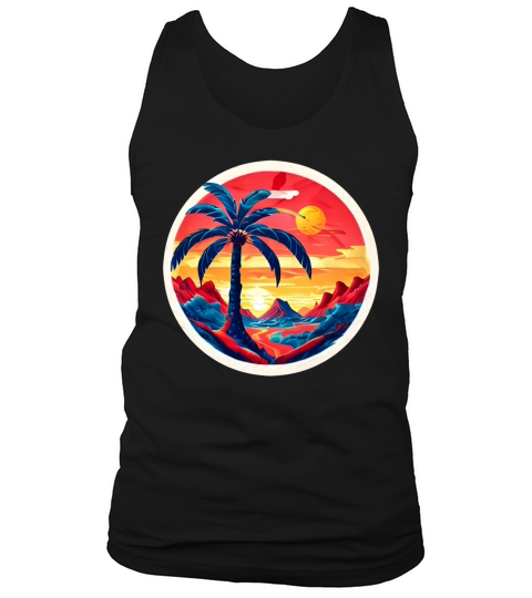 Vintage Beach Landscape Colorful Tank Top Unisex