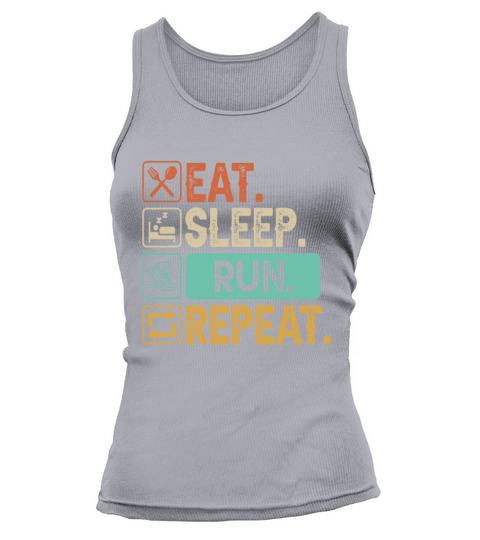 Funny Running Runner - Vintage Retro Eat Sleep Run Tank top Woman