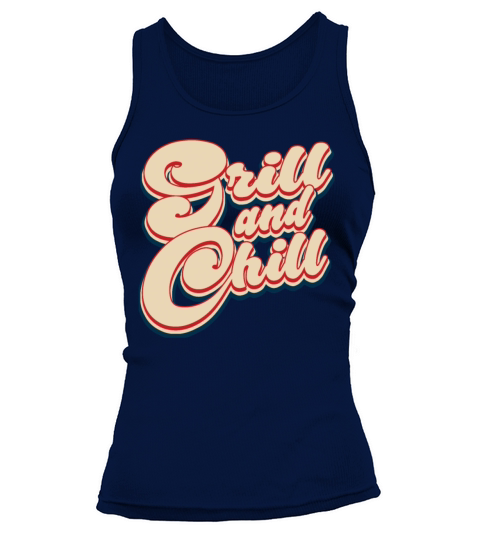 Grill and Chill Patriotic 4th of July Vintage Tank top Woman