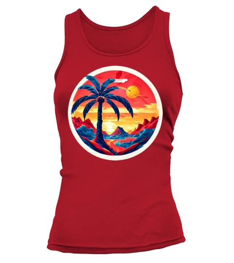 Vintage Beach Landscape Colorful Tank top Woman