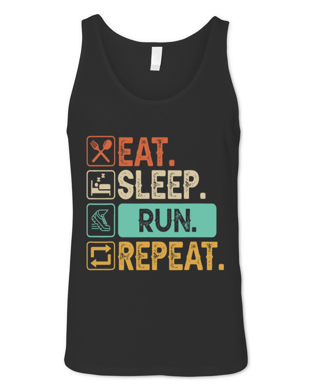 Funny Running Runner - Vintage Retro Eat Sleep Run Unisex Jersey Tank