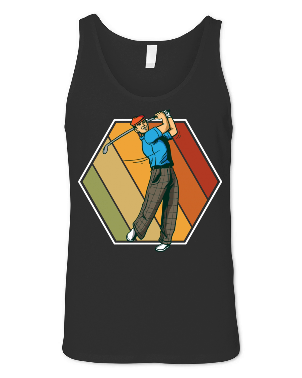 Golf Vintage Rectangle Retro Unisex Jersey Tank