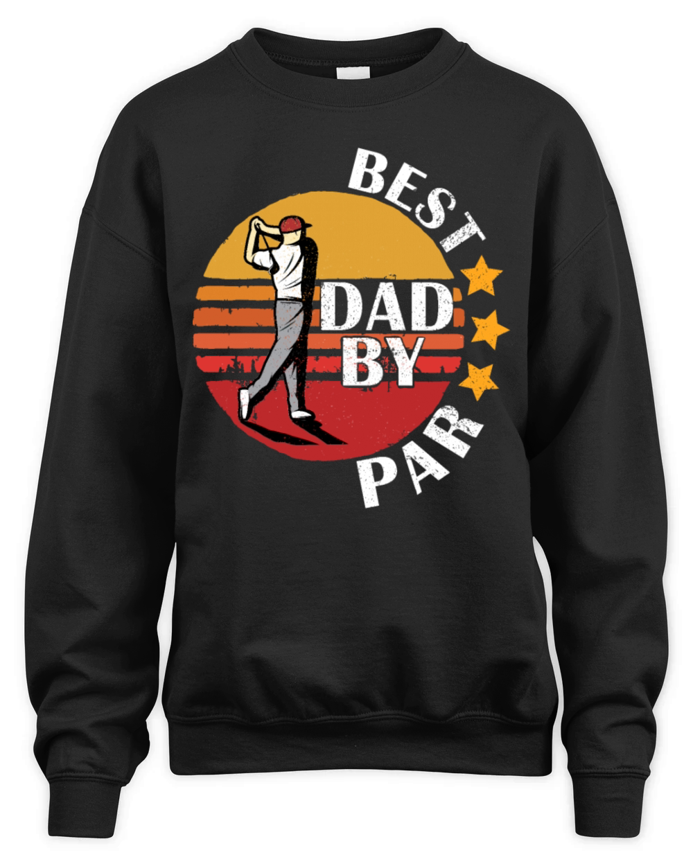 Best Dad By Par Retro Vintage Fathers Day Golf Unisex Premium Crewneck Sweatshirt