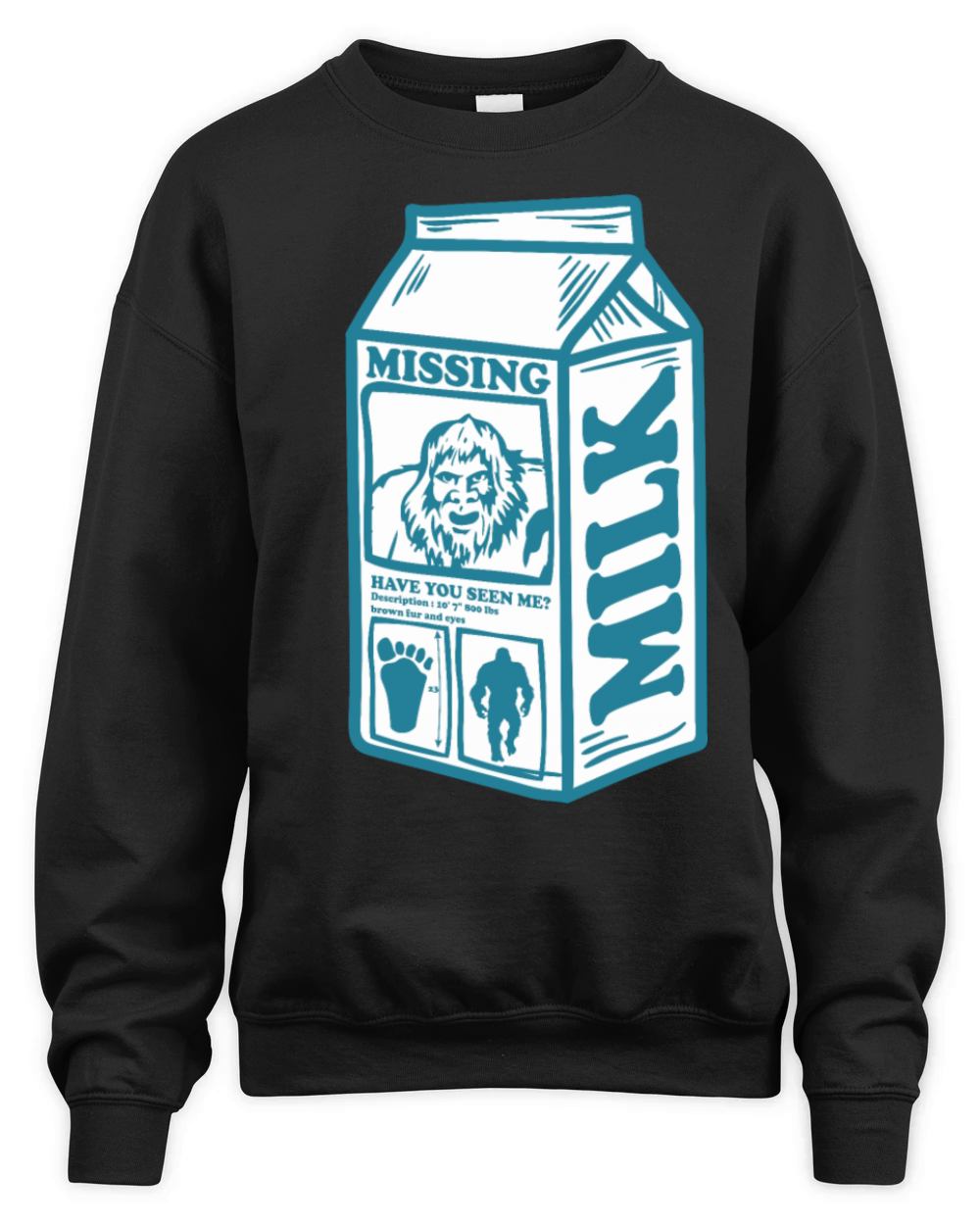 Funny Vintage Missing Bigfoot Carton Milk Unisex Premium Crewneck Sweatshirt