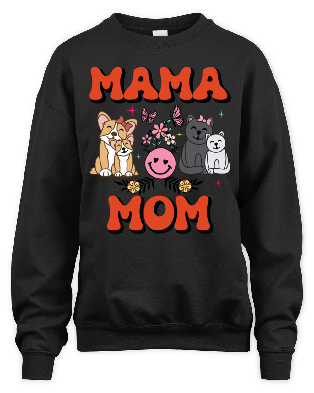 Groovy Vintage Mama Mom for Mothers Days Unisex Premium Crewneck Sweatshirt