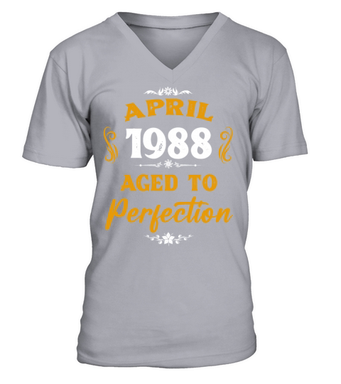April 1988 Vintage Birthday Present V-Neck T-shirt