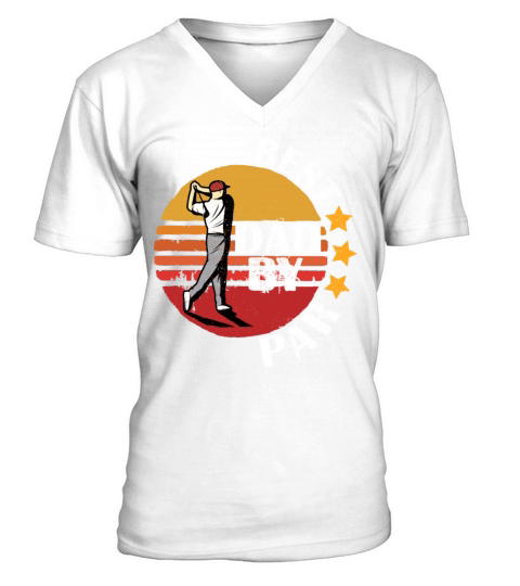 Best Dad By Par Retro Vintage Fathers Day Golf V-Neck T-shirt