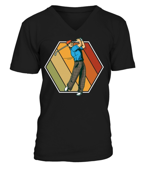 Golf Vintage Rectangle Retro V-Neck T-shirt