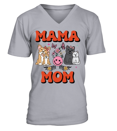 Groovy Vintage Mama Mom for Mothers Days V-Neck T-shirt