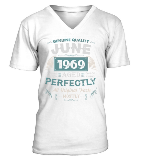 June 1969 Vintage Birthday Present V-Neck T-shirt