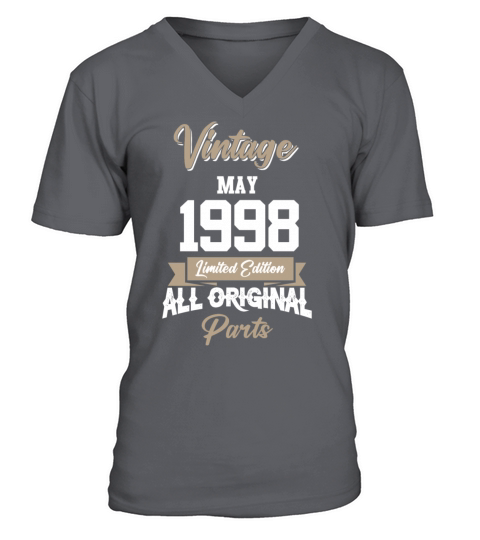 May 1998 Vintage Birthday Present V-Neck T-shirt