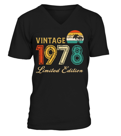 Vintage 1978 Limited Edition Made In 1978 Birthday V-Neck T-shirt
