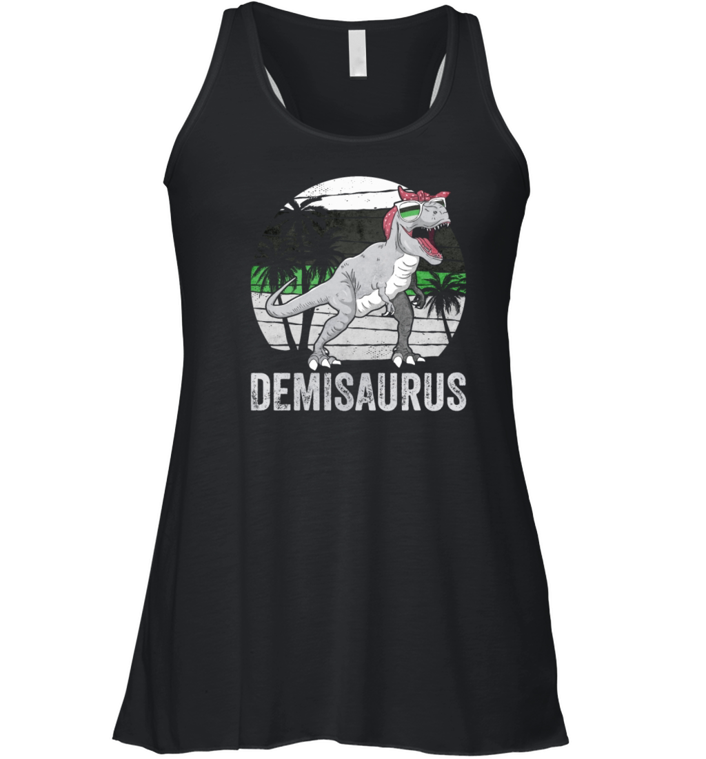 Demiromantic Pride Flag Dinosaur Trex LGBTQ Women's Flowy Tank Top