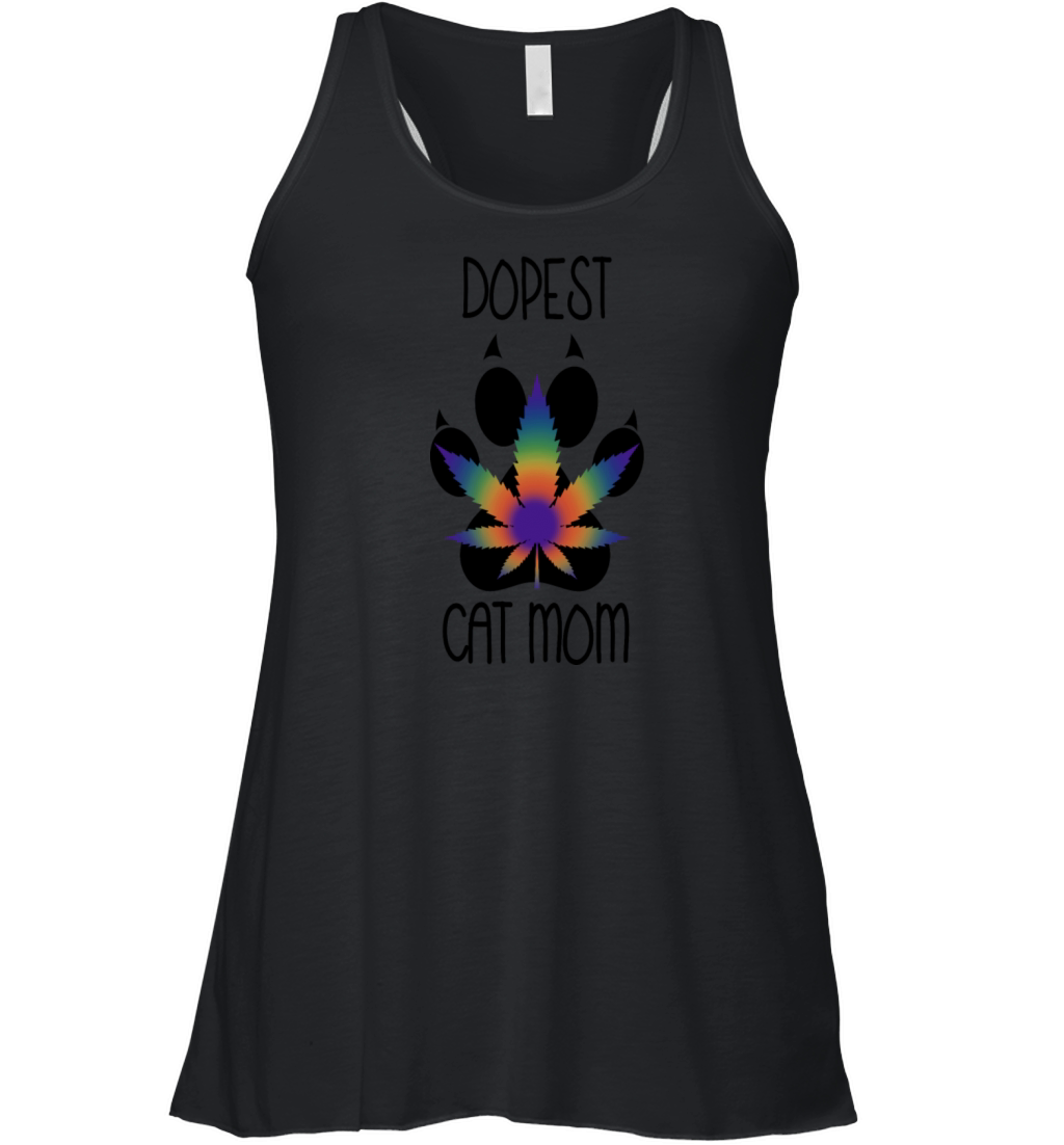 Dope Cat Mom Marijuana Who Loves Cats Women's Flowy Tank Top