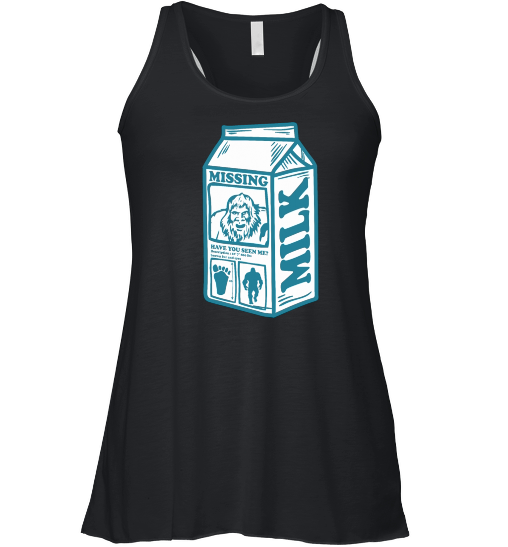 Funny Vintage Missing Bigfoot Carton Milk Women's Flowy Tank Top