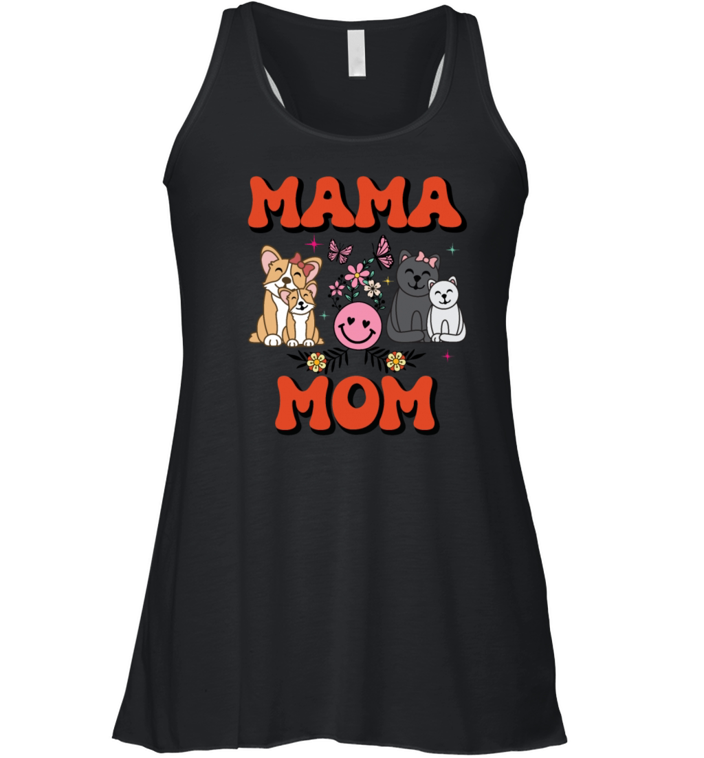 Groovy Vintage Mama Mom for Mothers Days Women's Flowy Tank Top
