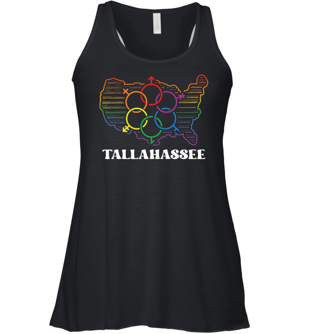 Tallahassee Pride Flag Pride Month LGBTQ Flag LGBT Women's Flowy Tank Top