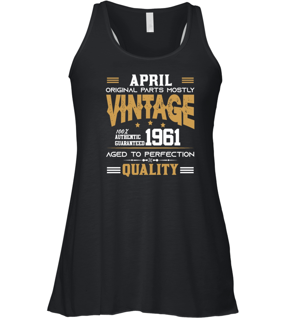 Vintage Aged To Perfection April 1961 Women's Flowy Tank Top