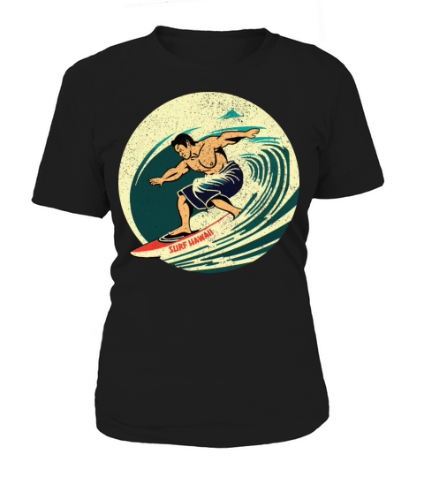 Distressed Vintage Hawaii Surf Label Women's T-Shirt