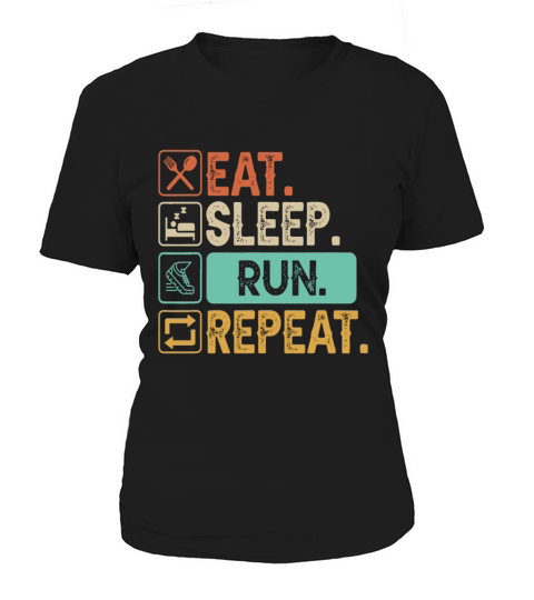 Funny Running Runner - Vintage Retro Eat Sleep Run Women's T-Shirt